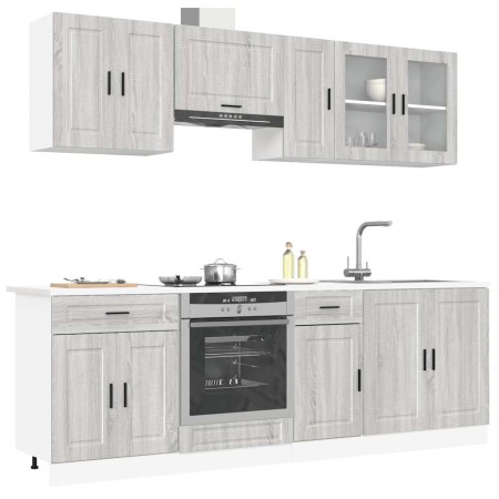 Mueble cocina Kalmar sonoma gris 8 pzas madera contrachapada en Armarios de cocina | Comprar online en Foru.es