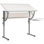 Mesa de dibujo madera y acero blanco y gris 110x53x(58-87) cm de vidaXL, Escritorios - Ref: Foro24-340928, Precio: 87,95 €, D...