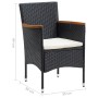Juego muebles jardín 5 pzas con cojines ratán sintético negro de vidaXL, Conjuntos de jardín - Ref: Foro24-3094999, Precio: 3...