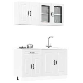 Mueble cocina Kalmar blanco de alto brillo 4 pzas en Armarios de cocina | Comprar online en Foru.es