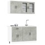 Mueble cocina Kalmar gris hormigón 4 pzas madera contrachapada en Armarios de cocina | Comprar online en Foru.es