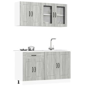 Mueble cocina Kalmar sonoma gris 4 pzas madera contrachapada en Armarios de cocina | Comprar online en Foru.es