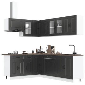 Mueble de cocina Kalmar negra 11 piezas madera contrachapada en Armarios de cocina | Comprar online en Foru.es