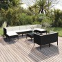 Set muebles de jardín 10 pzas y cojines ratán sintético negro de vidaXL, Conjuntos de jardín - Ref: Foro24-3094576, Precio: 8...