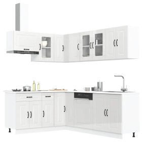 Mueble cocina Kalmar blanco brillo 11 pzas madera contrachapada en Armarios de cocina | Comprar online en Foru.es