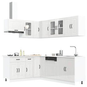 Mueble cocina Kalmar blanco brillo 11 pzas madera contrachapada en Armarios de cocina | Comprar online en Foru.es