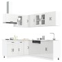 Mueble cocina Kalmar blanco brillo 11 pzas madera contrachapada en Armarios de cocina | Comprar online en Foru.es