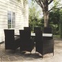 Juego de comedor de jardín 7 piezas ratán sintético negro de vidaXL, Conjuntos de jardín - Ref: Foro24-3094869, Precio: 584,7...
