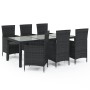 Juego de comedor de jardín 7 piezas ratán sintético negro de vidaXL, Conjuntos de jardín - Ref: Foro24-3094869, Precio: 584,7...