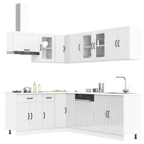 Mueble cocina Lucca blanco brillo 11 pzas madera contrachapada en Armarios de cocina | Comprar online en Foru.es