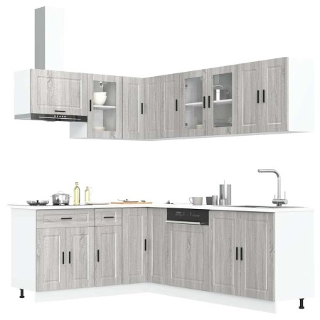 Mueble cocina Porto sonoma gris 11 pzas madera contrachapada en Armarios de cocina | Comprar online en Foru.es