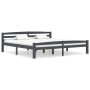 Estructura de cama madera maciza pino gris oscuro 200x200 cm de vidaXL, Camas y somieres - Ref: Foro24-322095, Precio: 121,31...