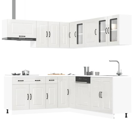 Mueble cocina Kalmar blanco brillo 11 pzas madera contrachapada en Armarios de cocina | Comprar online en Foru.es
