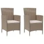 Set de comedor de jardín 3 pzas y cojines ratán sintético beige de vidaXL, Conjuntos de jardín - Ref: Foro24-3094901, Precio:...