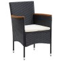 Set de muebles de jardín 9 pzas y cojines ratán sintético negro de vidaXL, Conjuntos de jardín - Ref: Foro24-3095002, Precio:...