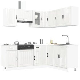 Mueble cocina Kalmar blanco brillo 11 pzas madera contrachapada en Armarios de cocina | Comprar online en Foru.es
