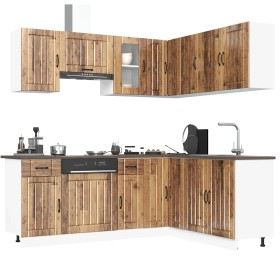 Mueble cocina Kalmar madera vieja 11 pzas madera contrachapada en Armarios de cocina | Comprar online en Foru.es