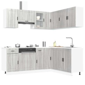 Mueble cocina Porto sonoma gris 11 pzas madera contrachapada en Armarios de cocina | Comprar online en Foru.es