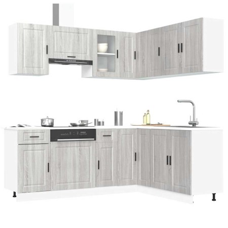 Mueble cocina Porto sonoma gris 11 pzas madera contrachapada en Armarios de cocina | Comprar online en Foru.es