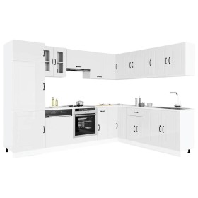 Mueble cocina Kalmar blanco brillo 14 pzas madera contrachapada en Armarios de cocina | Comprar online en Foru.es