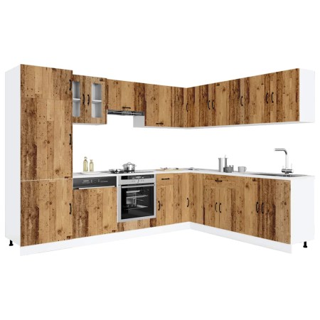 Mueble cocina Kalmar madera vieja 14 pzas madera contrachapada en Armarios de cocina | Comprar online en Foru.es