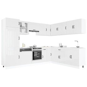 Mueble cocina Lucca blanco brillo 14 pzas madera contrachapada en Armarios de cocina | Comprar online en Foru.es