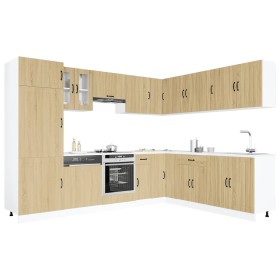 Mueble cocina Lucca roble sonoma 14 pzas madera contrachapada en Armarios de cocina | Comprar online en Foru.es