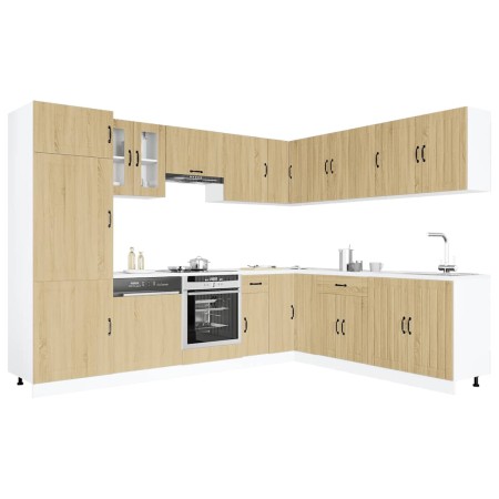 Mueble cocina Lucca roble sonoma 14 pzas madera contrachapada en Armarios de cocina | Comprar online en Foru.es