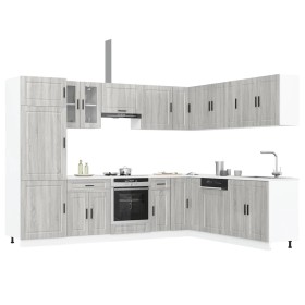 Mueble cocina Porto sonoma gris 14 pzas madera contrachapada en Armarios de cocina | Comprar online en Foru.es