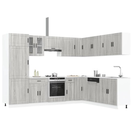 Mueble cocina Porto sonoma gris 14 pzas madera contrachapada en Armarios de cocina | Comprar online en Foru.es
