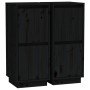 Aparador 2 uds madera maciza de pino negro 31,5x34x75 cm de vidaXL, Aparadores - Ref: Foro24-813389, Precio: 79,53 €, Descuen...