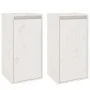 Armario de pared 2 uds madera maciza de pino blanco 30x30x60 cm de vidaXL, Estantes y estanterías - Ref: Foro24-813488, Preci...