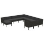 Set muebles de jardín 12 pzas y cojines ratán sintético negro de vidaXL, Conjuntos de jardín - Ref: Foro24-3094525, Precio: 1...