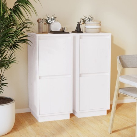 Aparador 2 uds madera maciza de pino blanco 31,5x34x75 cm de vidaXL, Aparadores - Ref: Foro24-813383, Precio: 67,55 €, Descue...
