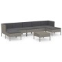 Set de muebles de jardín 8 pzas y cojines ratán sintético gris de vidaXL, Conjuntos de jardín - Ref: Foro24-3094546, Precio: ...