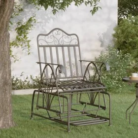 Black steel rocking bench 61 cm by vidaXL, garden benches - Ref: Foro24-318834, Price: 137,24 €, Discount: %