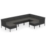 Set muebles de jardín 9 pzas y cojines ratán sintético negro de vidaXL, Conjuntos de jardín - Ref: Foro24-3094433, Precio: 88...