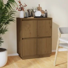 Aparador de madera maciza de pino marrón miel 60x34x75 cm de vidaXL, Aparadores - Ref: Foro24-813378, Precio: 64,77 €, Descue...