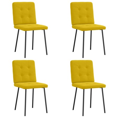Sillas de comedor 4 unidades terciopelo amarillo en Sillas de comedor | Comprar online en Foru.es