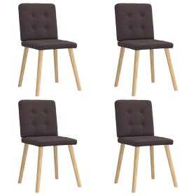 Sillas de comedor 4 unidades tela marrón oscuro en Sillas de comedor | Comprar online en Foru.es
