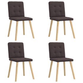 Sillas de comedor 4 unidades tela marrón oscuro en Sillas de comedor | Comprar online en Foru.es