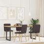 Sillas de comedor 4 unidades tela marrón oscuro en Sillas de comedor | Comprar online en Foru.es