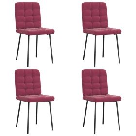Sillas de comedor 4 unidades terciopelo rojo tinto en Sillas de comedor | Comprar online en Foru.es