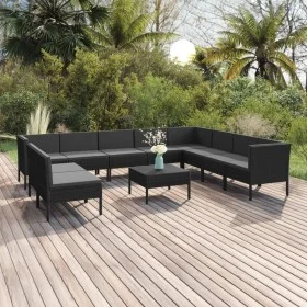 Garden furniture set 11 pieces black synthetic rattan cushions by vidaXL, Garden sets - Ref: Foro24-3094473, Price: 913,49 €,...
