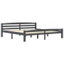 Estructura de cama madera maciza pino gris oscuro 200x200 cm de vidaXL, Camas y somieres - Ref: Foro24-322095, Precio: 121,31...