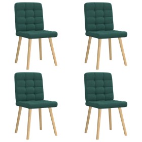 Sillas de comedor 4 unidades tela verde oscuro en Sillas de comedor | Comprar online en Foru.es