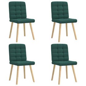 Sillas de comedor 4 unidades tela verde oscuro en Sillas de comedor | Comprar online en Foru.es
