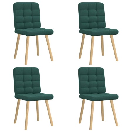 Sillas de comedor 4 unidades tela verde oscuro en Sillas de comedor | Comprar online en Foru.es