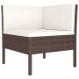 Set muebles de jardín 7 piezas cojines ratán sintético marrón de vidaXL, Conjuntos de jardín - Ref: Foro24-3094539, Precio: 5...