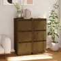 Aparador 2 uds madera maciza de pino marrón miel 32x34x75 cm de vidaXL, Aparadores - Ref: Foro24-813372, Precio: 89,52 €, Des...